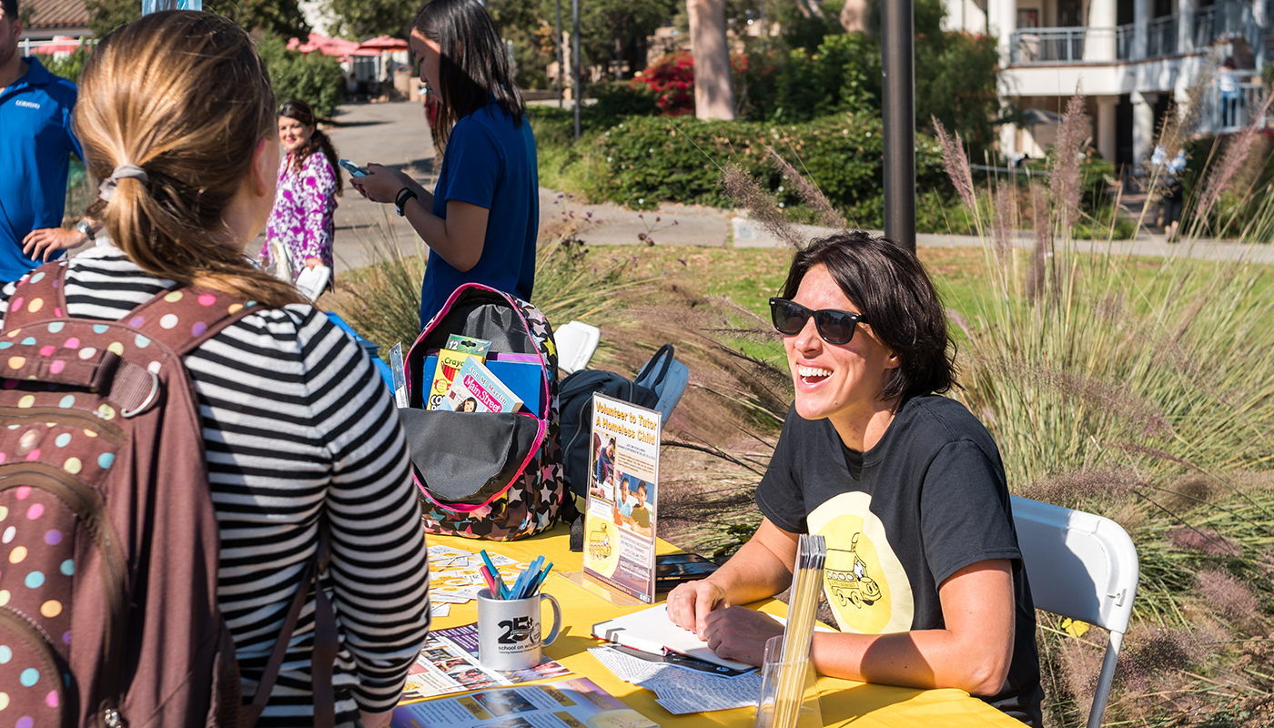 Santa Barbara company promoting job openings at an SBCC job fair.